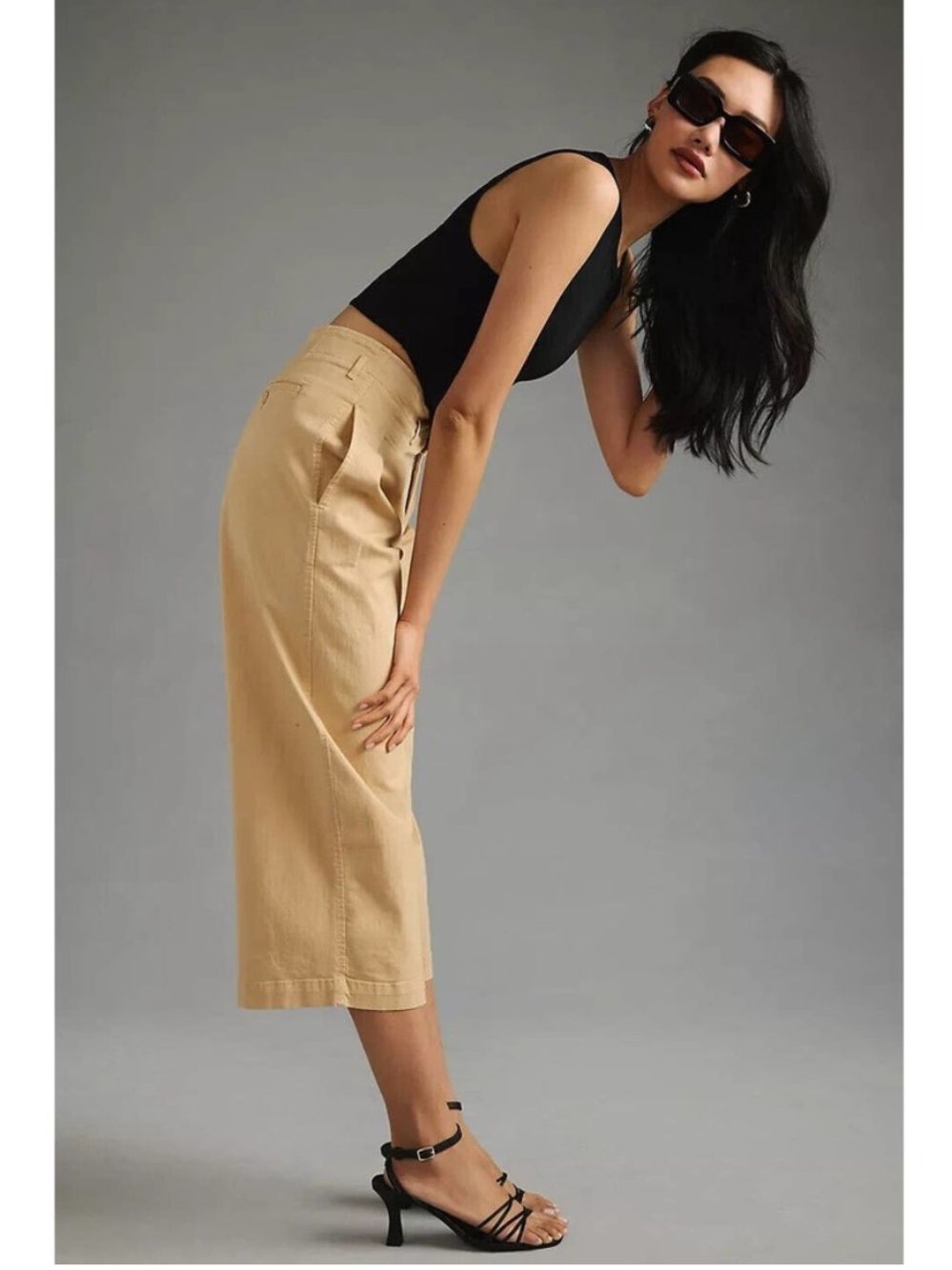 Maeve Anthropologie Remi Wide-Leg Crop Chino Pants - Picture 3 of 11